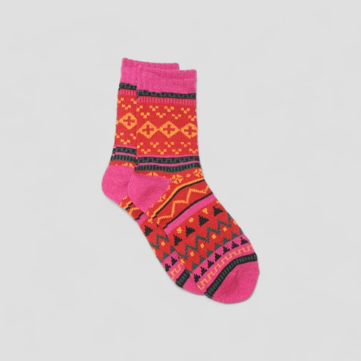 Cosy Pink Fairisle Socks Cosy Pink Fairisle Socks