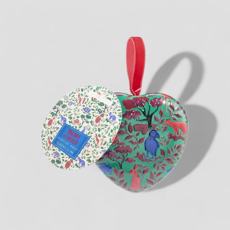 Merry & Wild Heart Tin Scented Soap in Heart Shaped Tin
