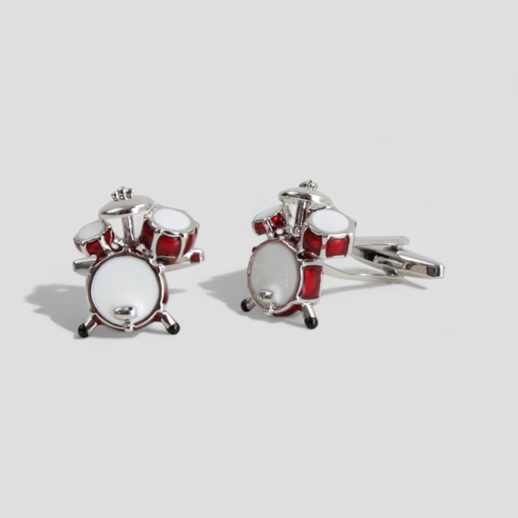 Red Drumset Cufflinks