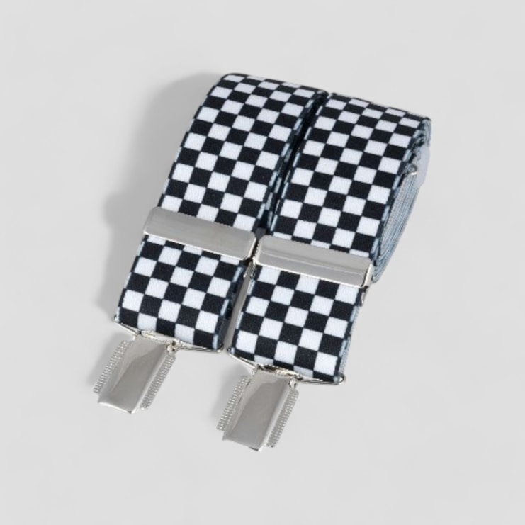 Black & White Check Braces Black & White Check Braces