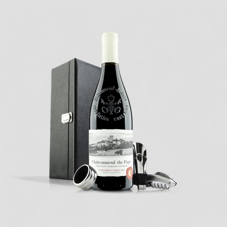Châteauneuf-du-Pape and Accessories in Presentation Case