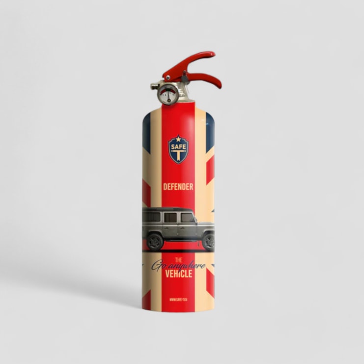 Fire Extinguisher - Union Jack Land Rover Defender Design
