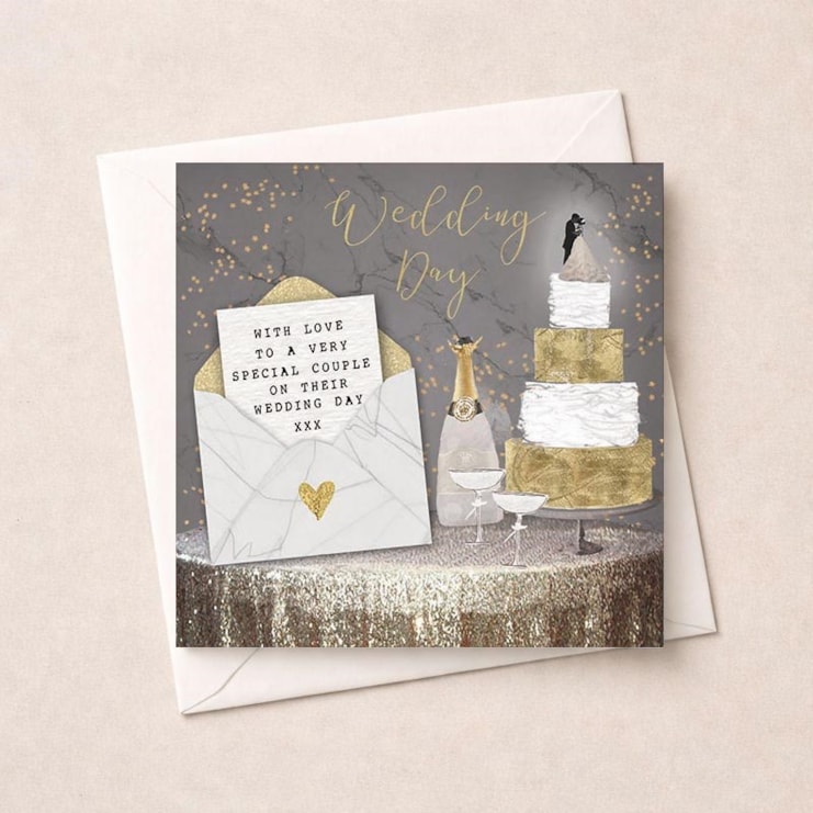 Wedding Day Card - Cake and Champagne Wedding Day Card - Cake and Champagne