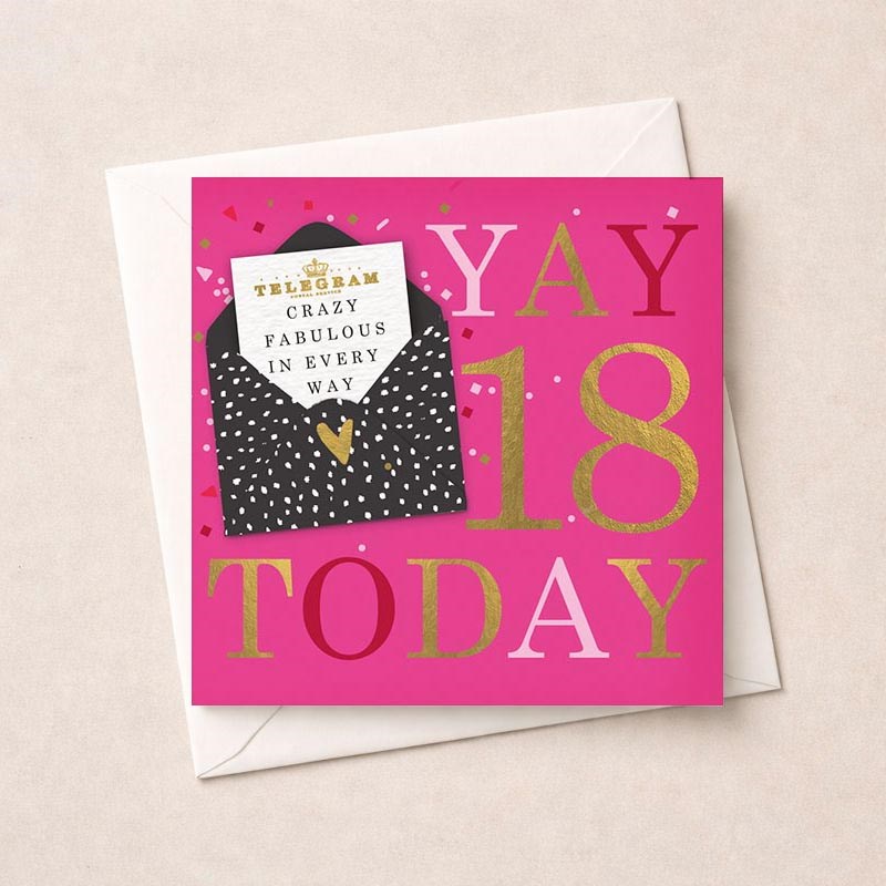 An image of Age 18 Birthday Card - Yay 18 Today