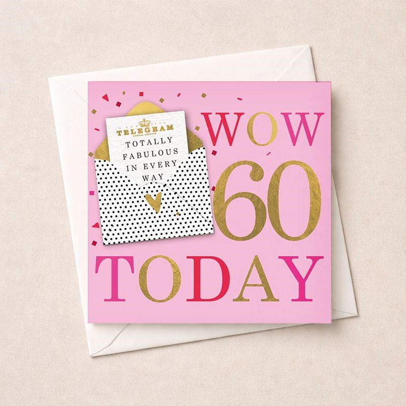 An image of Age 60 Birthday Card - Yay 60 Today