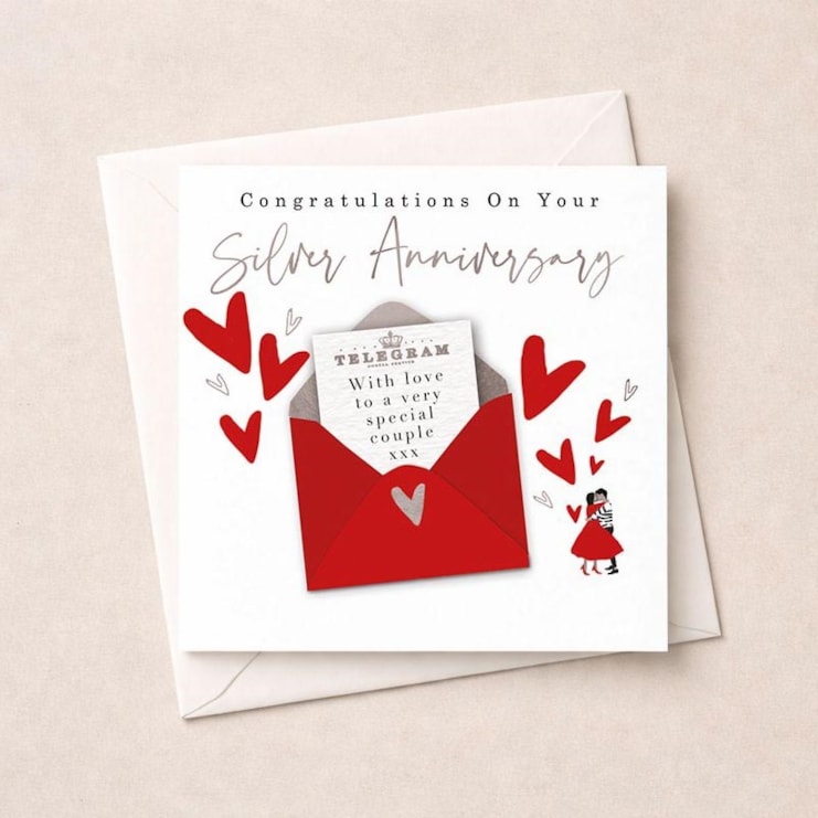 Silver Anniversary Card - Telegram Silver Anniversary Card - Telegram