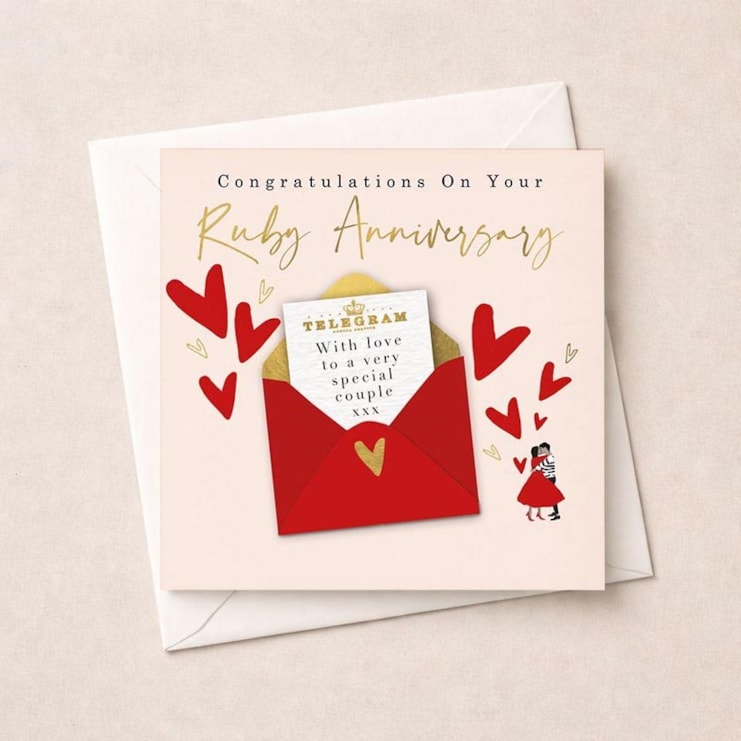 Ruby Anniversary Card - Telegram Ruby Anniversary Card - Telegram