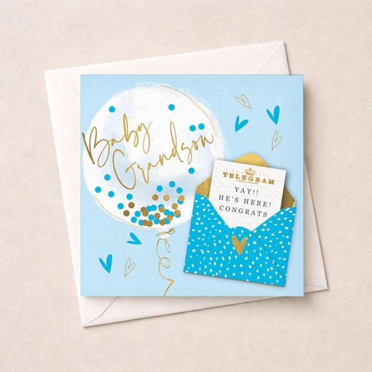 New Baby Card - Grandson Telegram New Baby Card - Grandson Telegram
