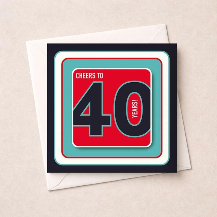 Beermat Age 40 Card - Cheers To 40 Years Beermat Age 40 Card - Cheers To 40 Years