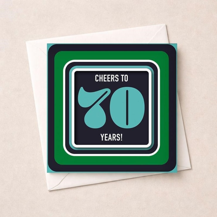 Beermat Age 70 Card - Cheers To 70 Years Beermat Age 70 Card - Cheers To 70 Years