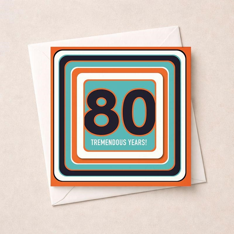 An image of Beermat Age 80 Card - 80 Tremendous Years