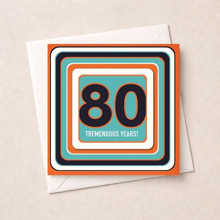 Beermat Age 80 Card - 80 Tremendous Years Beermat Age 80 Card - 80 Tremendous Years