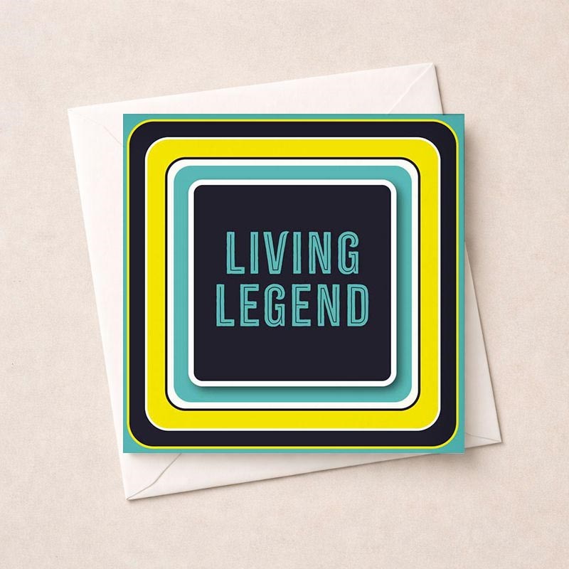 An image of Beermat Open Card - Living Legend