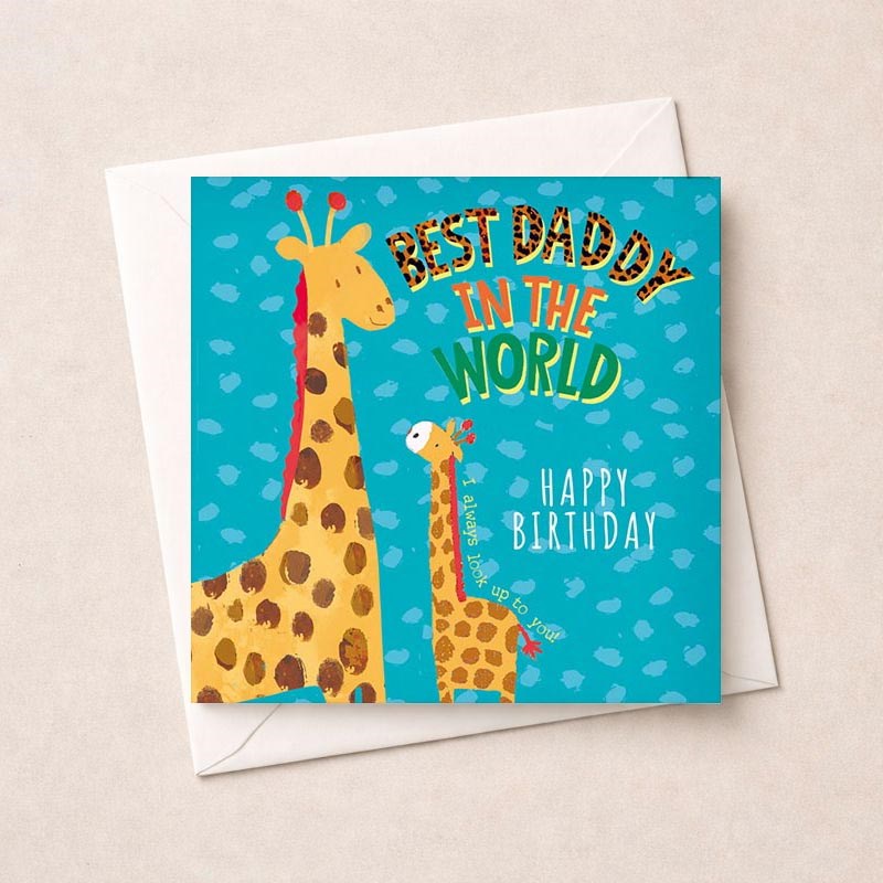 An image of Daddy Birthday Card - Giraffes
