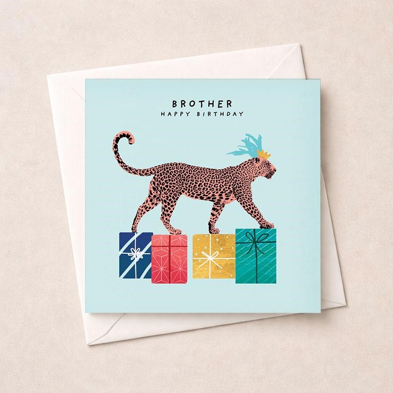 An image of Brother Birthday Card - Leopard