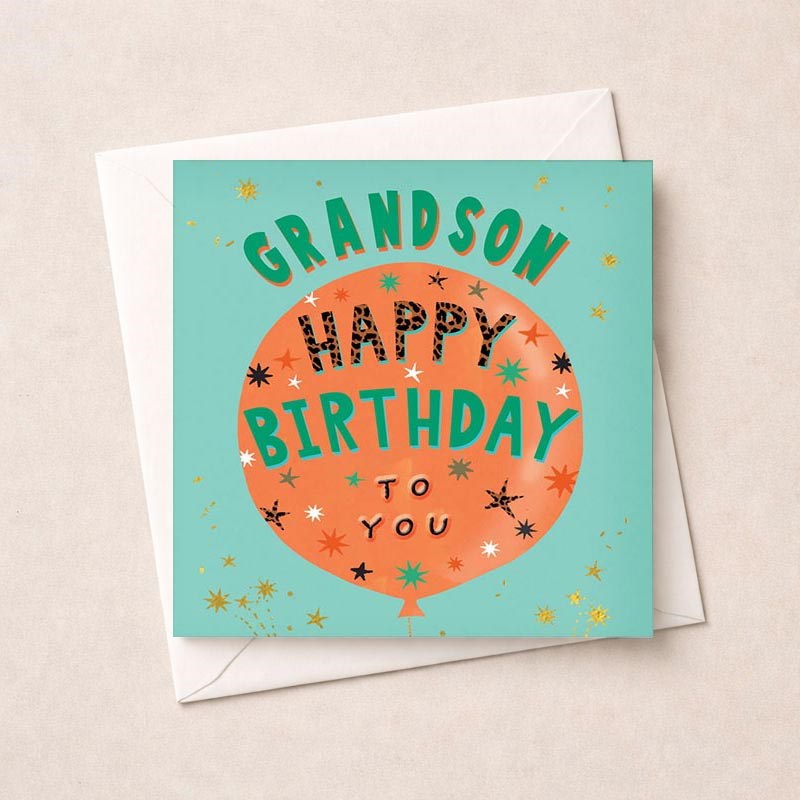 An image of Grandson Birthday Card - Birthday Balloon