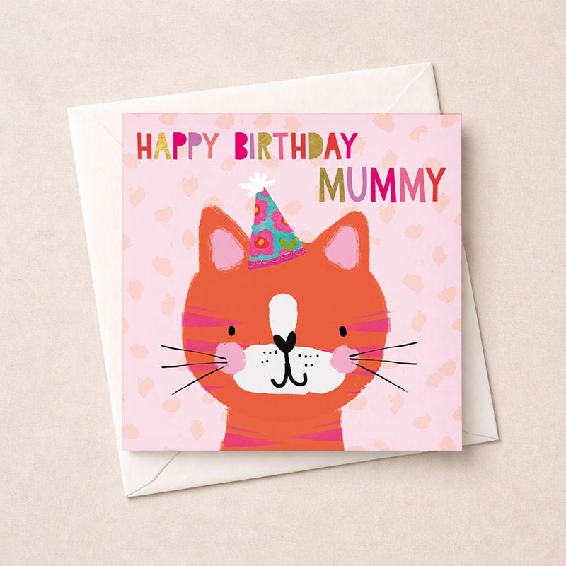 An image of Mummy Birthday Card - Cute Cat