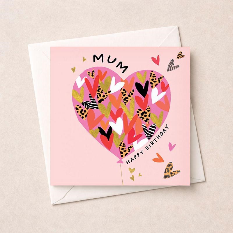 An image of Mum Birthday Card - Heart Balloon