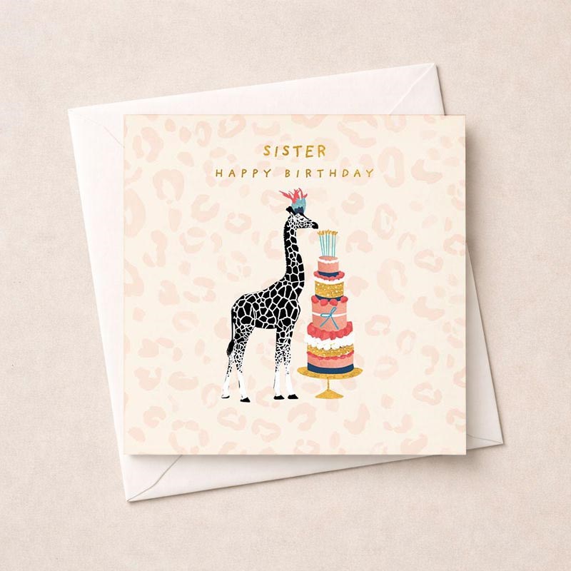 An image of Sister Birthday Card - Giraffe