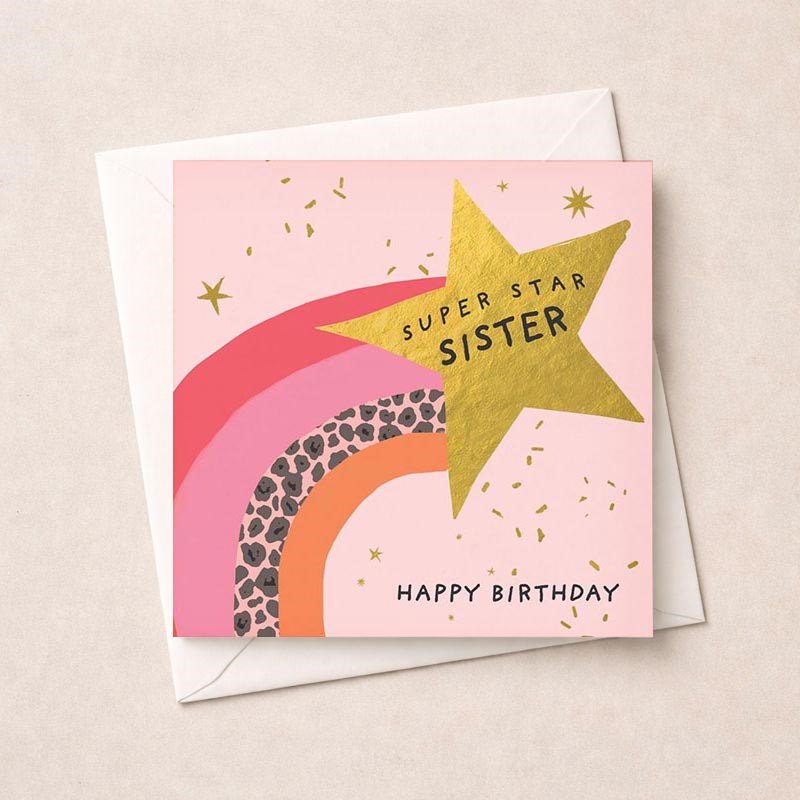 An image of Sister Birthday Card - Shooting Star