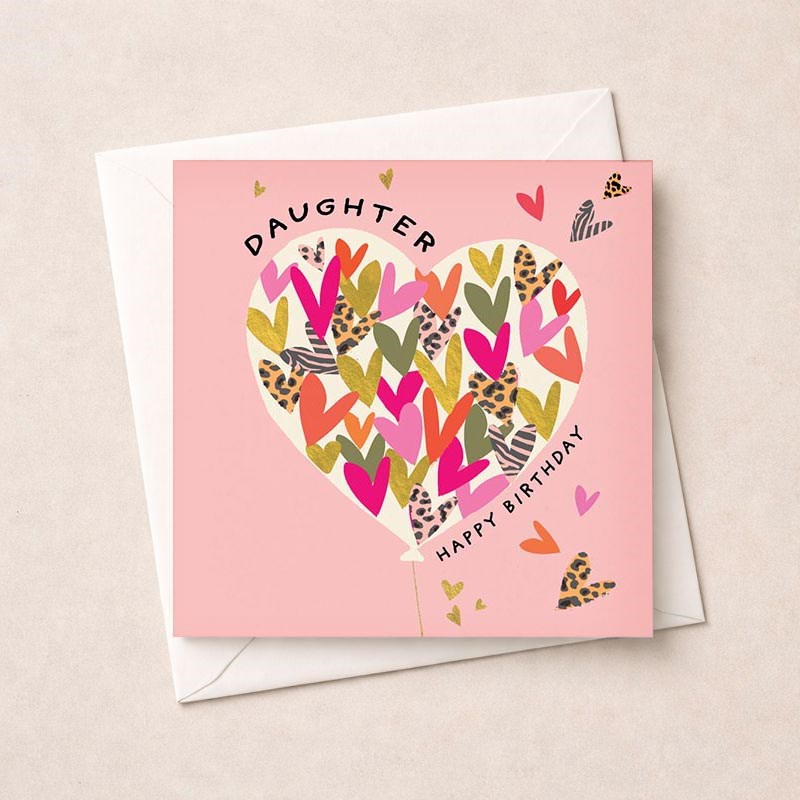 An image of Daughter Birthday Card -  Balloon Of Hearts