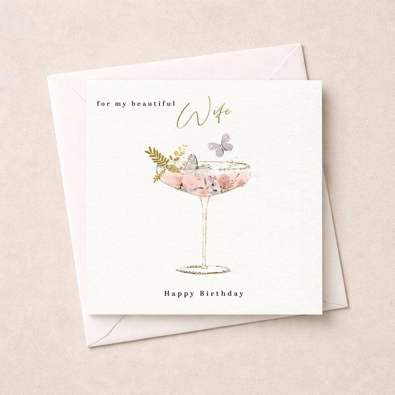 An image of Wife Birthday Card - Cocktail