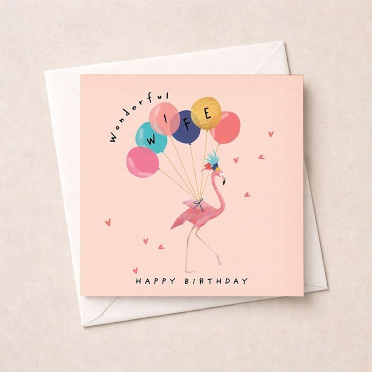 Wife Birthday Card - Flamingo Wife Birthday Card - Flamingo