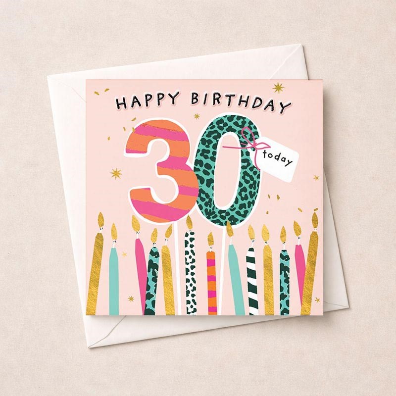 An image of Age 30 Birthday Card - Birthday Candles