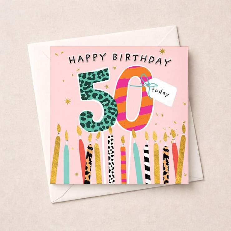 Age 50 Birthday Card - Birthday Candles Age 50 Birthday Card - Birthday Candles