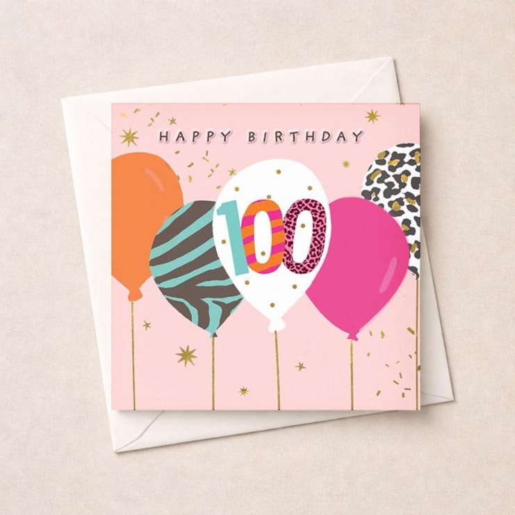 Age 100 Birthday Card - Bunch Of Balloons Age 100 Birthday Card - Bunch Of Balloons