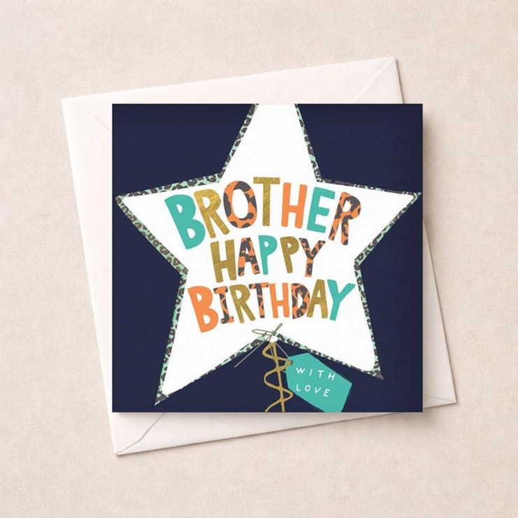Brother Birthday Card - Star Balloon Brother Birthday Card - Star Balloon