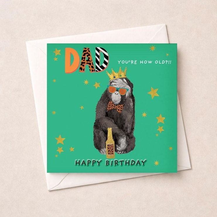 Dad Birthday Card - Gorilla Dad Birthday Card - Gorilla