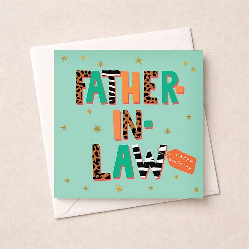 An image of Father-in-Law Birthday Card - Spots and Stripes