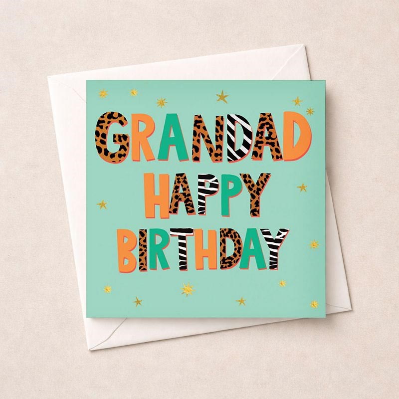An image of Grandad Birthday Card - Spots and Stripes