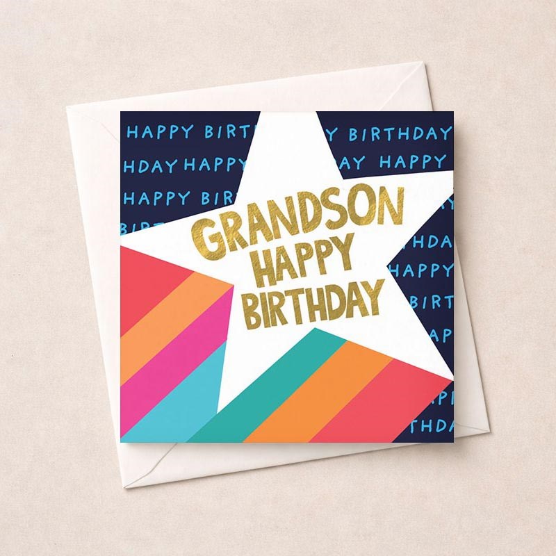 An image of Grandson Birthday Card - Star