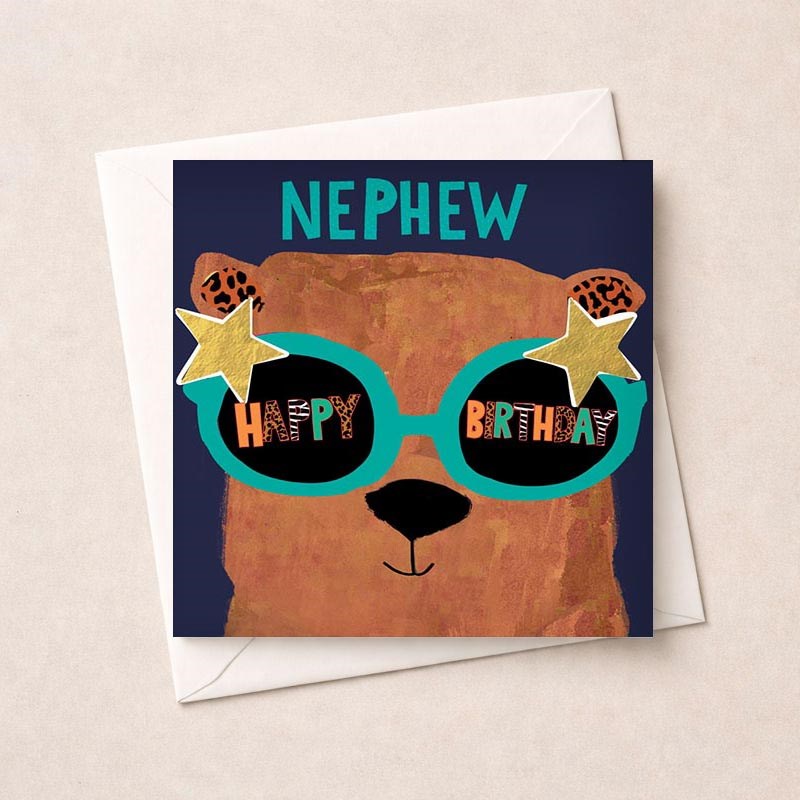 An image of Nephew Birthday Card - Sunglasses Bear