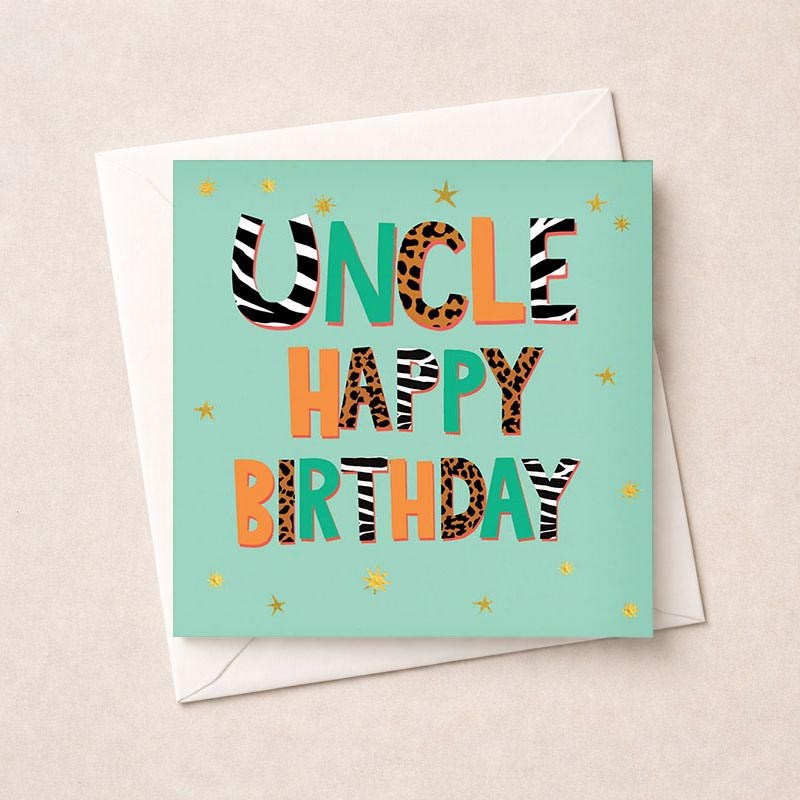 An image of Uncle Birthday Card - Spots and Stripes