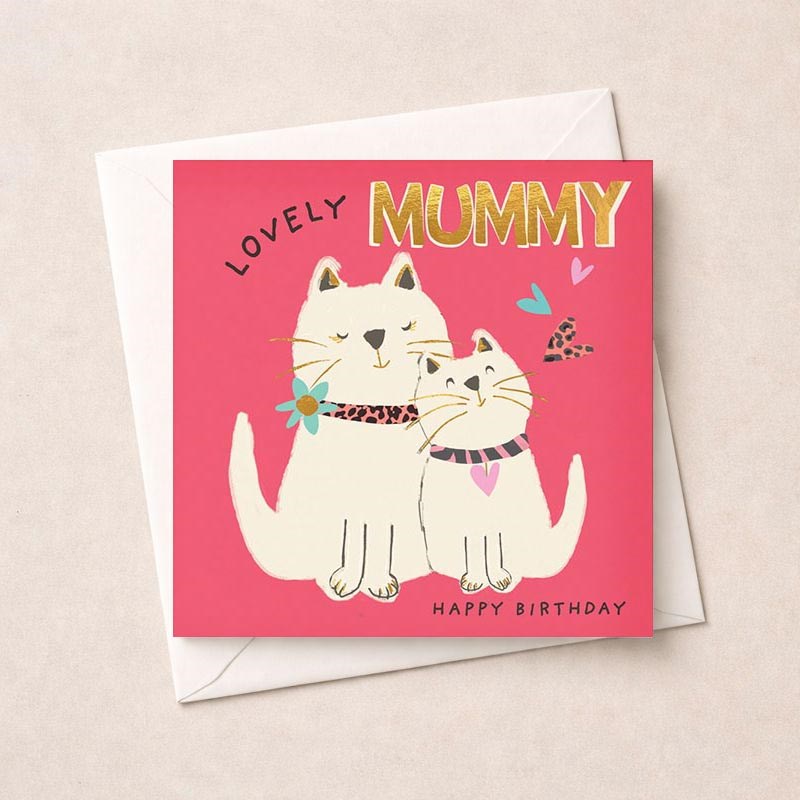 An image of Mummy Birthday Card - Lovely Mummy Cats