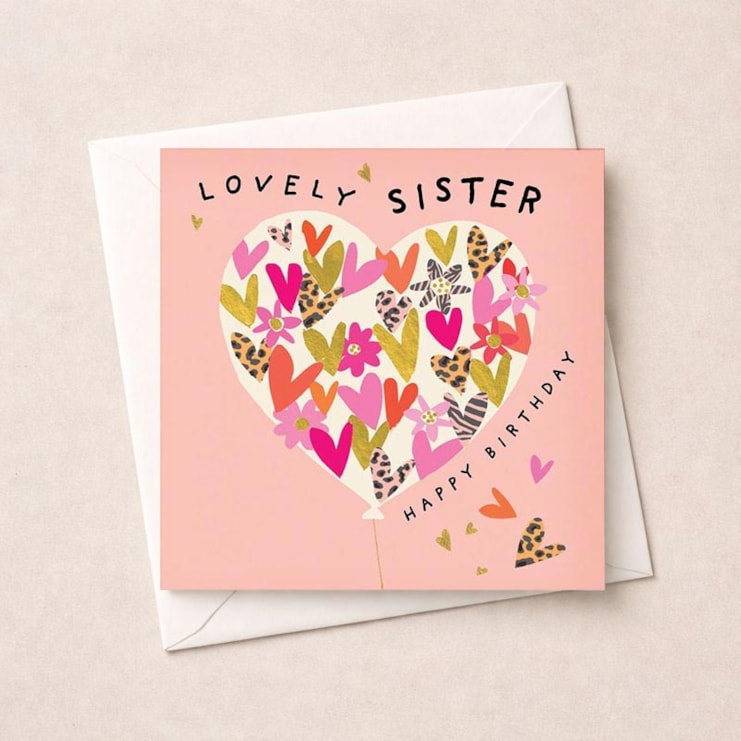 Sister Birthday Card - Balloon Of Hearts Sister Birthday Card - Balloon Of Hearts