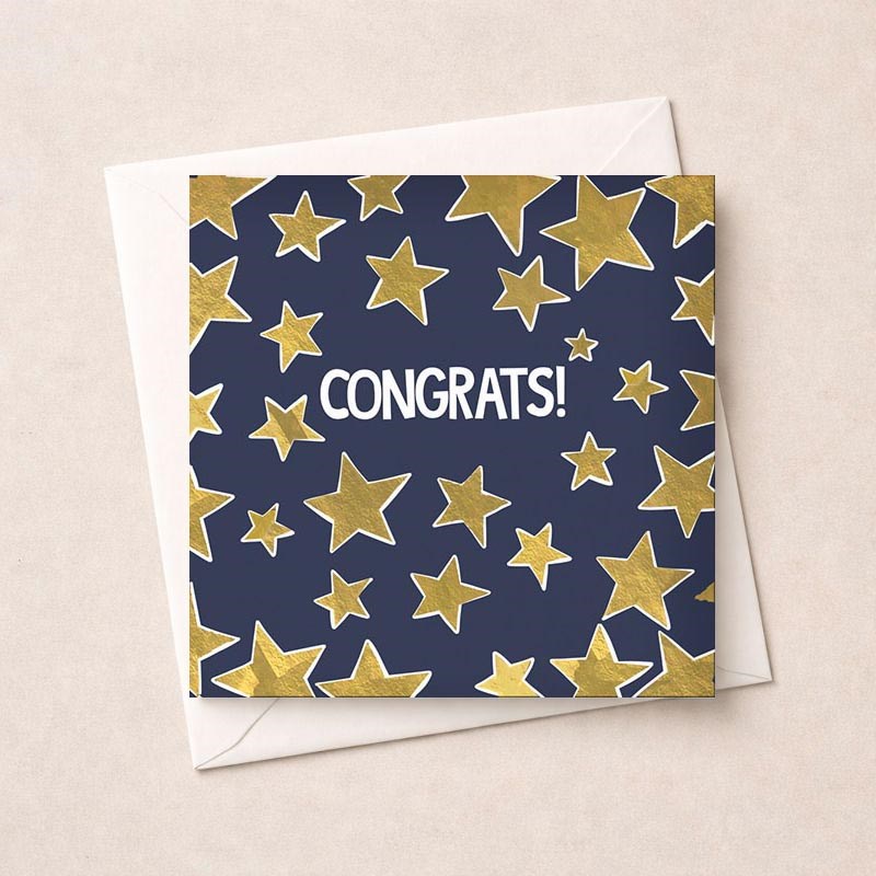An image of Congratulations Card - Gold Stars