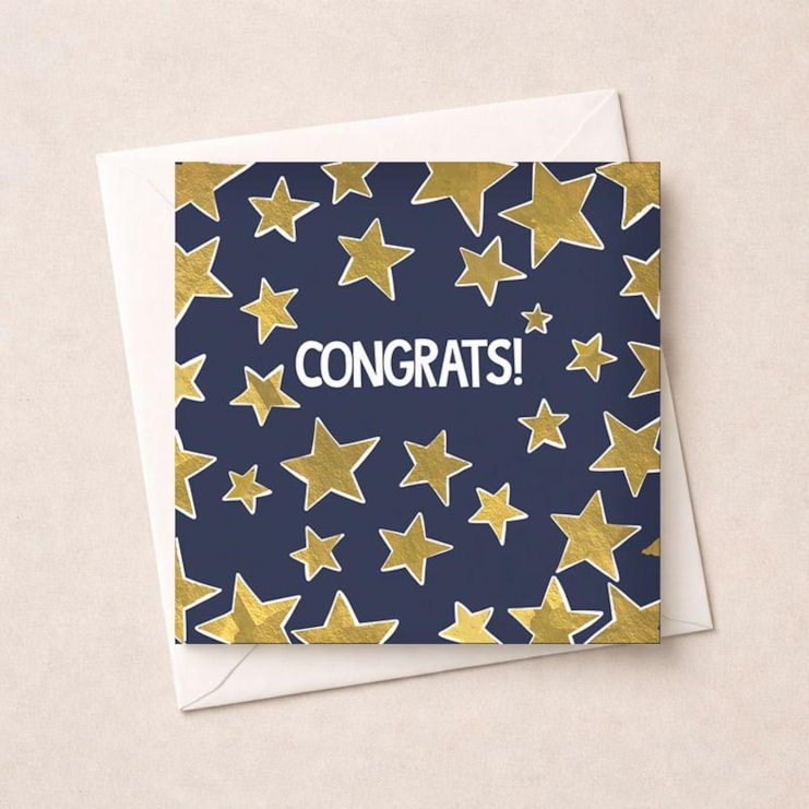 Congratulations Card - Gold Stars Congratulations Card - Gold Stars