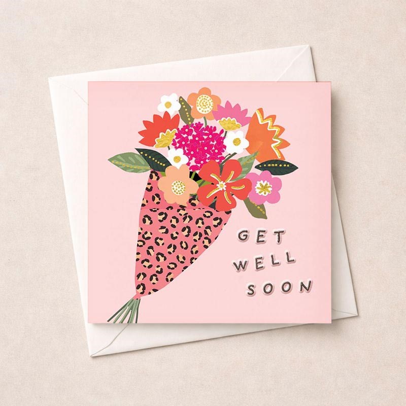 An image of Get Well Soon Card - Bunch Of Flowers