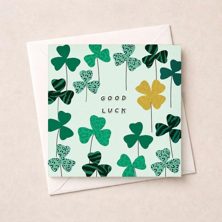 Good Luck Card - Four Leaf Clovers Good Luck Card - Four Leaf Clovers