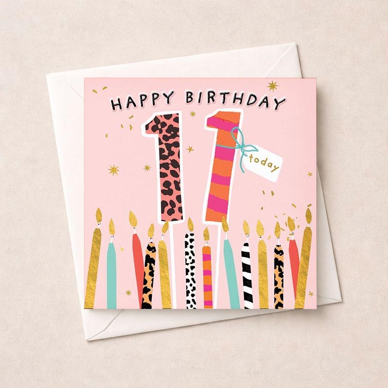 An image of Age 11 Birthday Card - 11 Today Candles