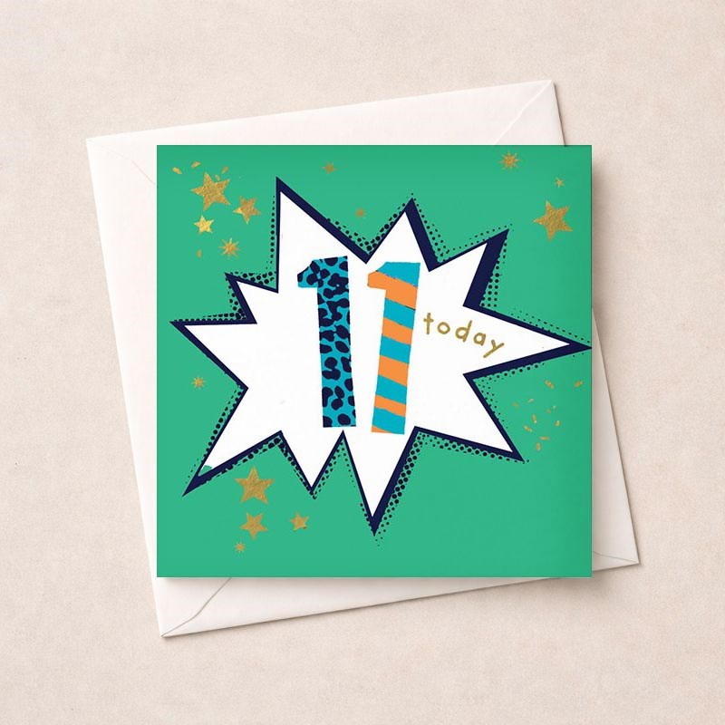 An image of Age 11 Birthday Card - 11 Today