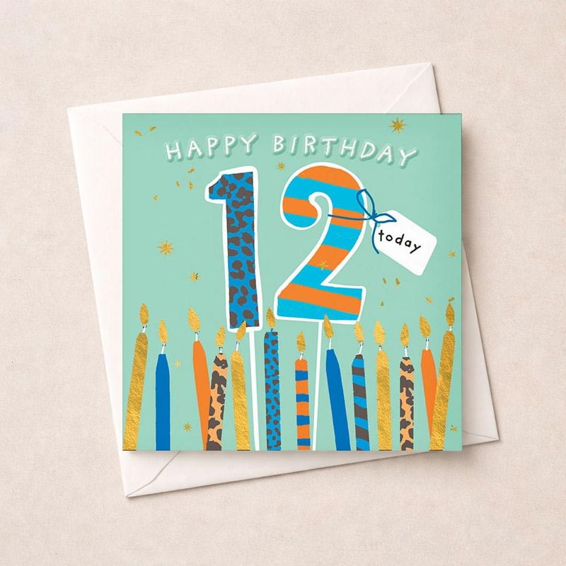 An image of Age 12 Birthday Card - Birthday Candles