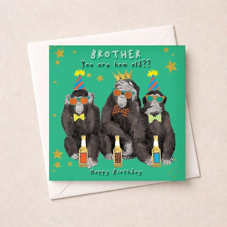 Brother Birthday Card - Chimps Brother Birthday Card - Chimps