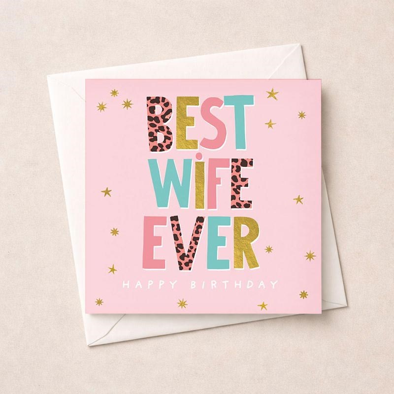 An image of Wife Birthday Card - Words
