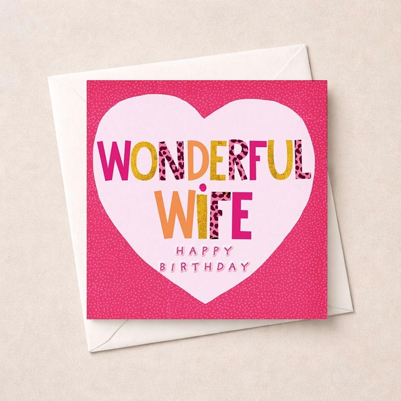 An image of Wife Birthday Card - Heart