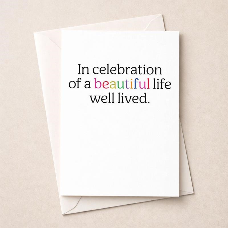 An image of Birthday Card - In Celebration Of A Beautiful Life Well Lived